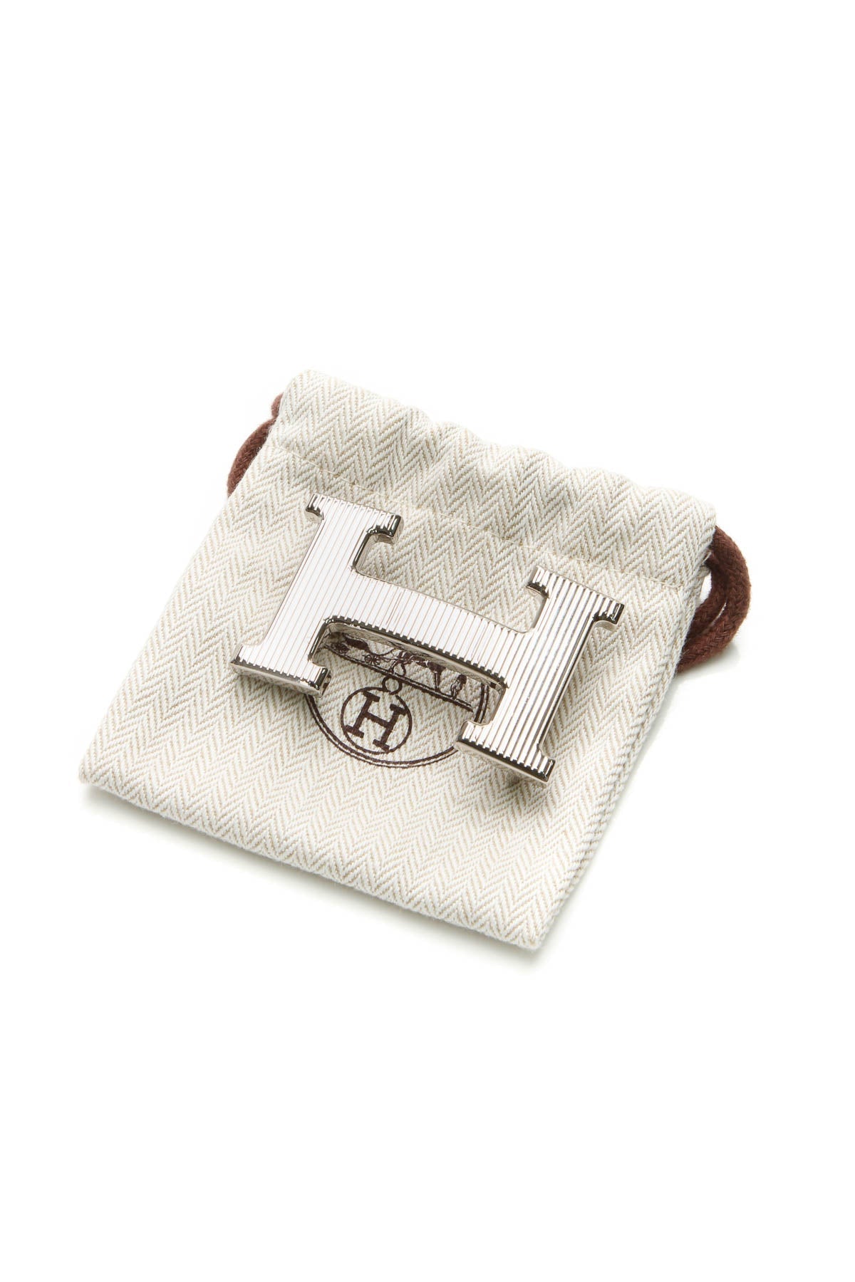 H Calandre 32mm Belt Buckle - Silver