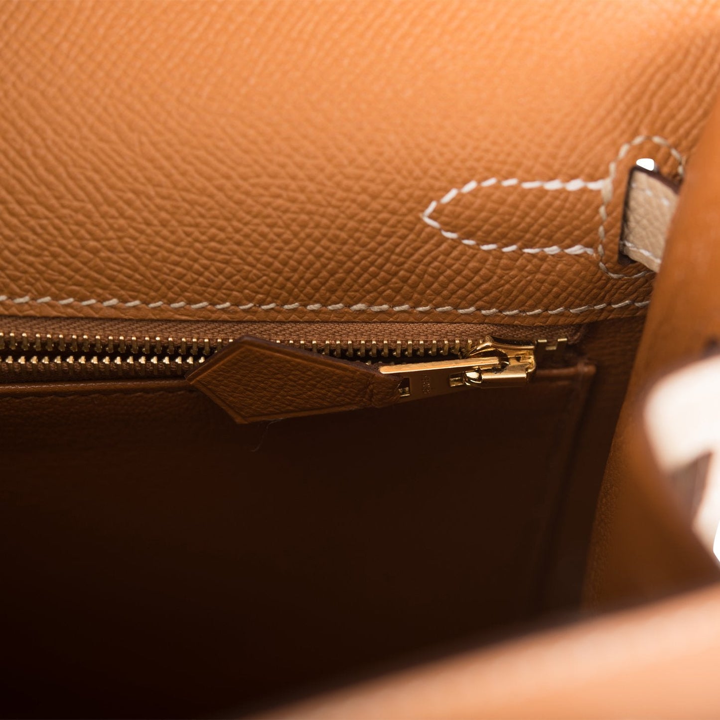 Hermes Kelly Sellier 25cm Gold and Trench Epsom Brushed Gold Hardware
