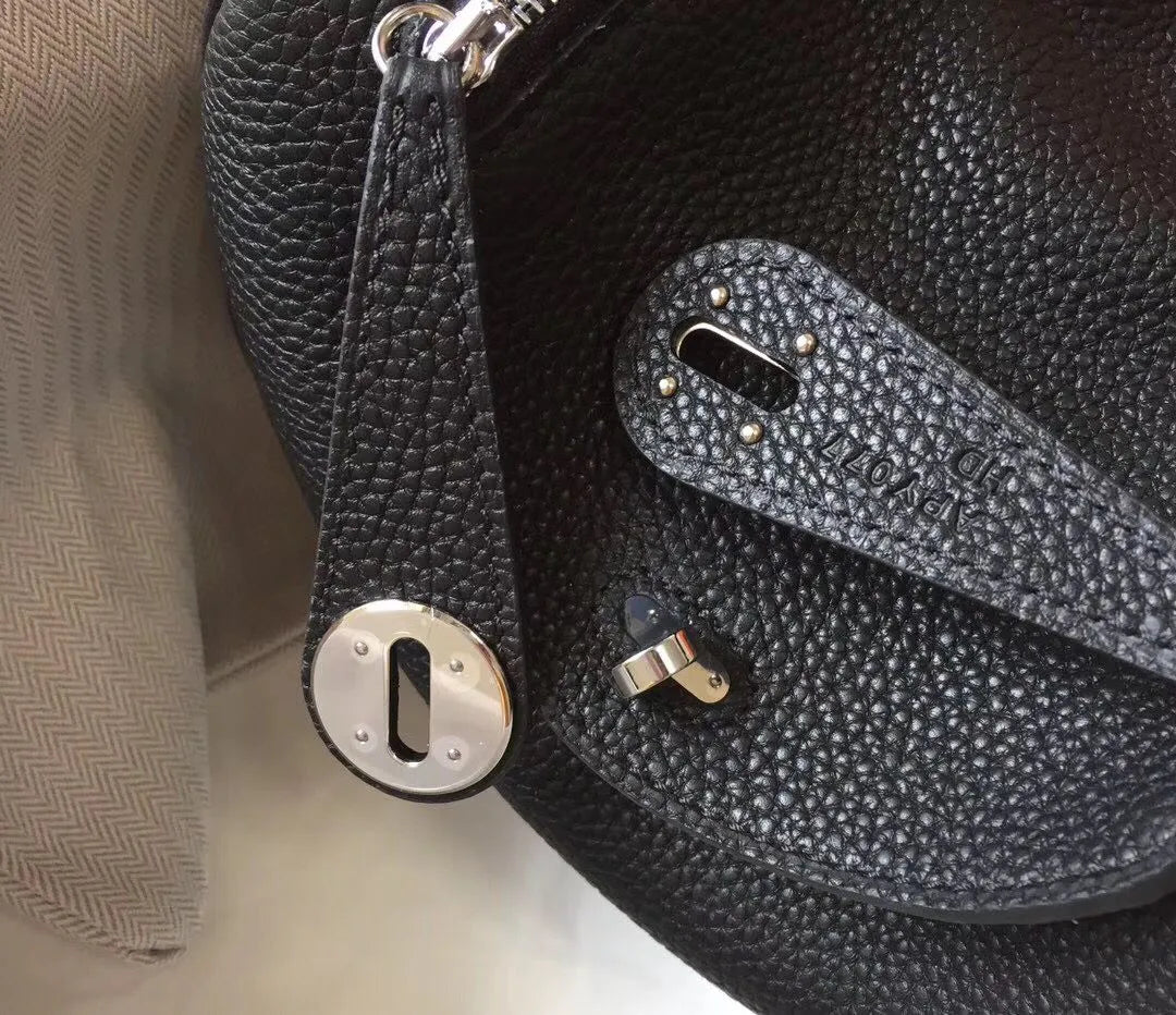 hm mini lindy 20cm black clemence leather