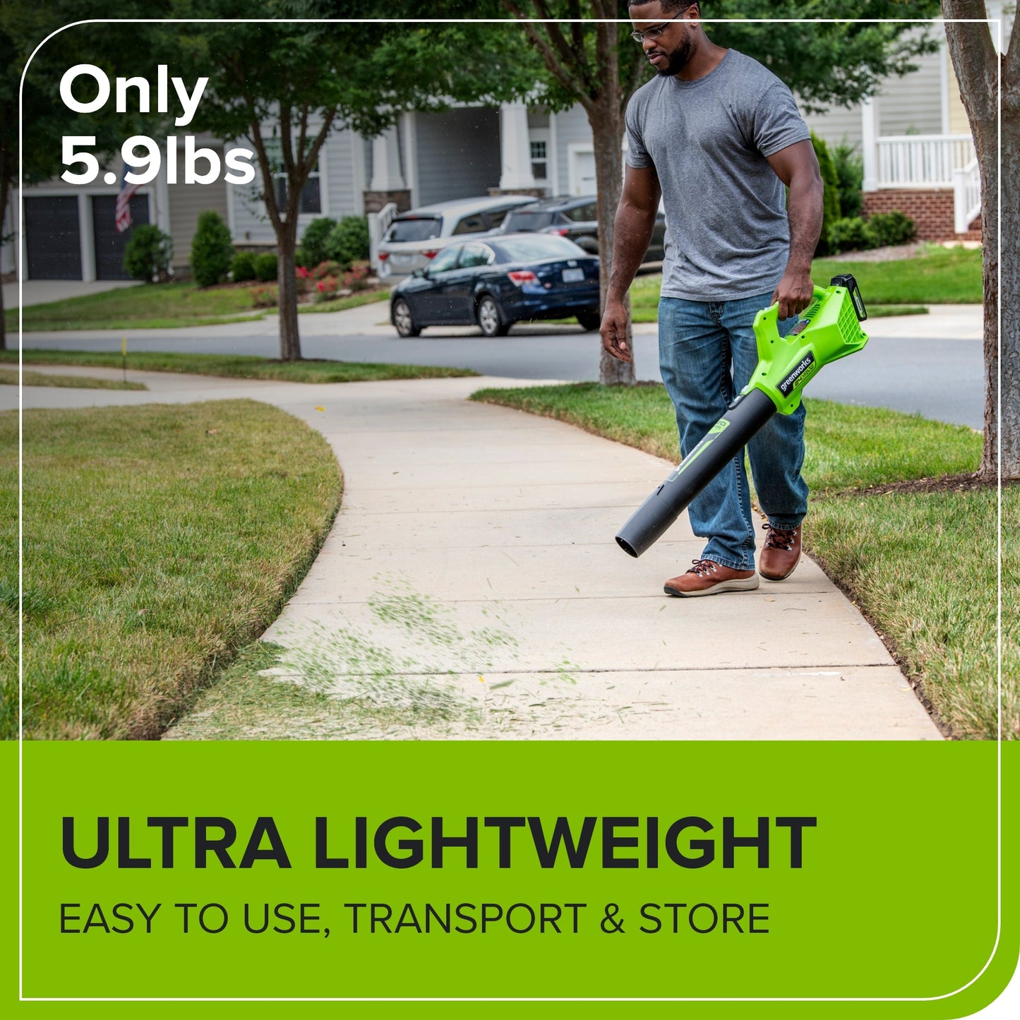 24V 320CFM Cordless Battery Leaf Blower: 2.0Ah Battery and Charger