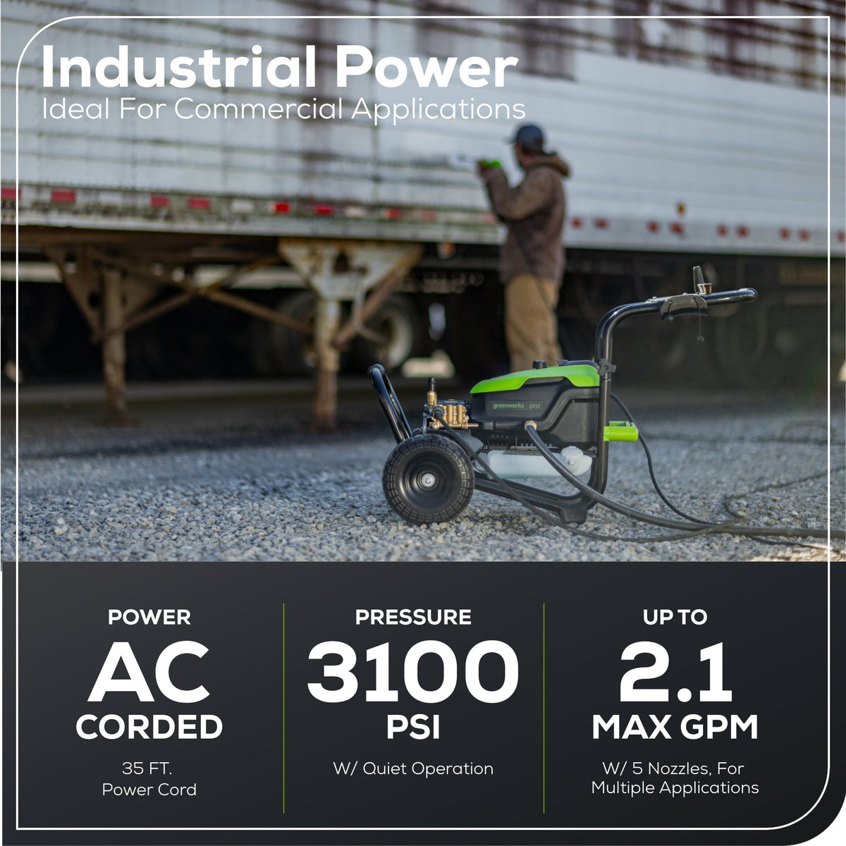 3100 PSI 2.1 GPM Cold Water Electric Pressure Washer