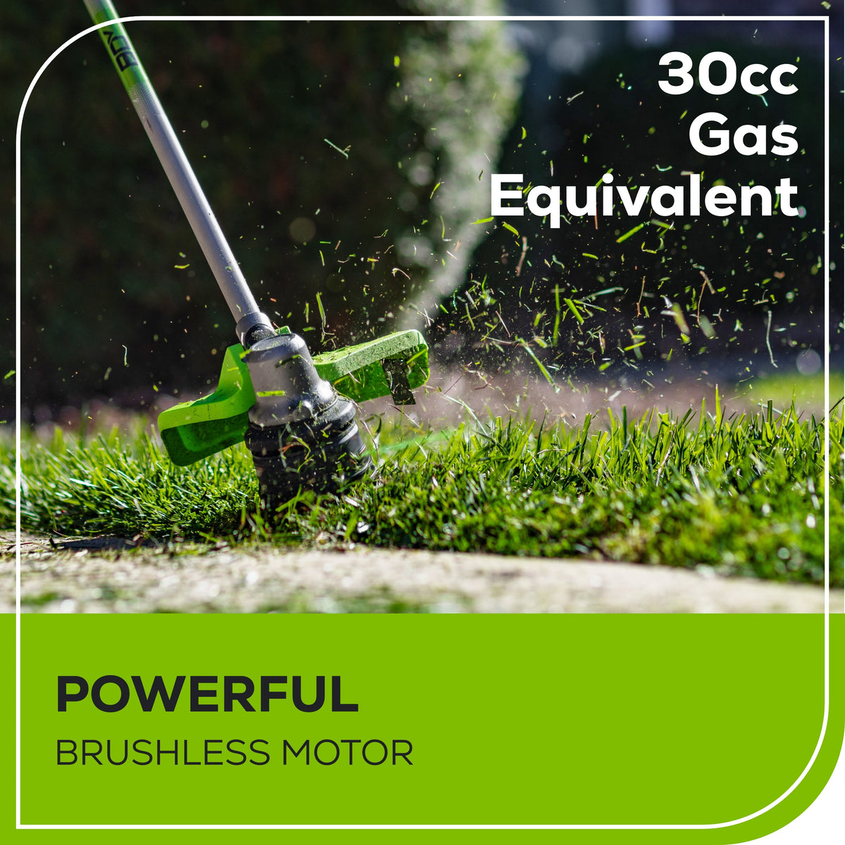 REFURBISHED 80V 17" Brushless String Trimmer Shoulder Strap, Precut  Line included w/ 2.0Ah Battery & Charger