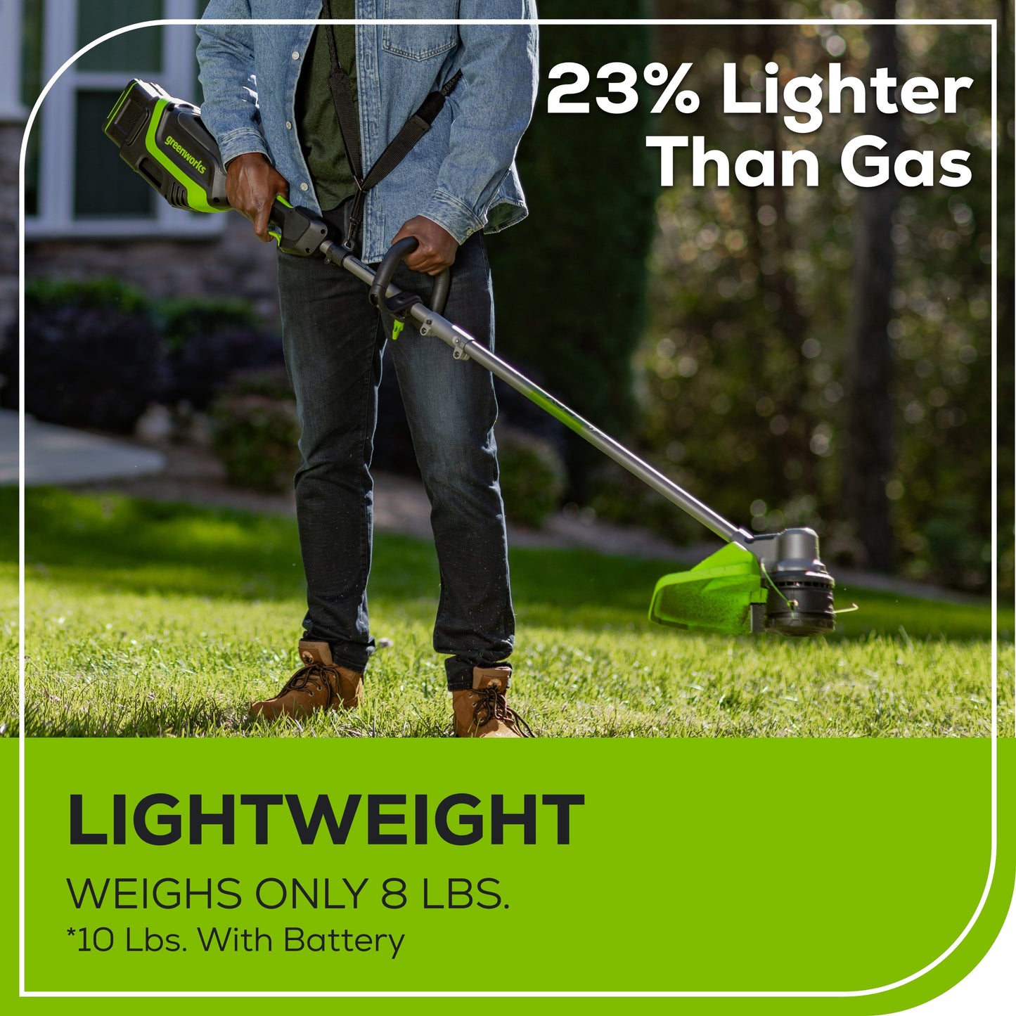 REFURBISHED 80V 17" Brushless String Trimmer Shoulder Strap, Precut  Line included w/ 2.0Ah Battery & Charger