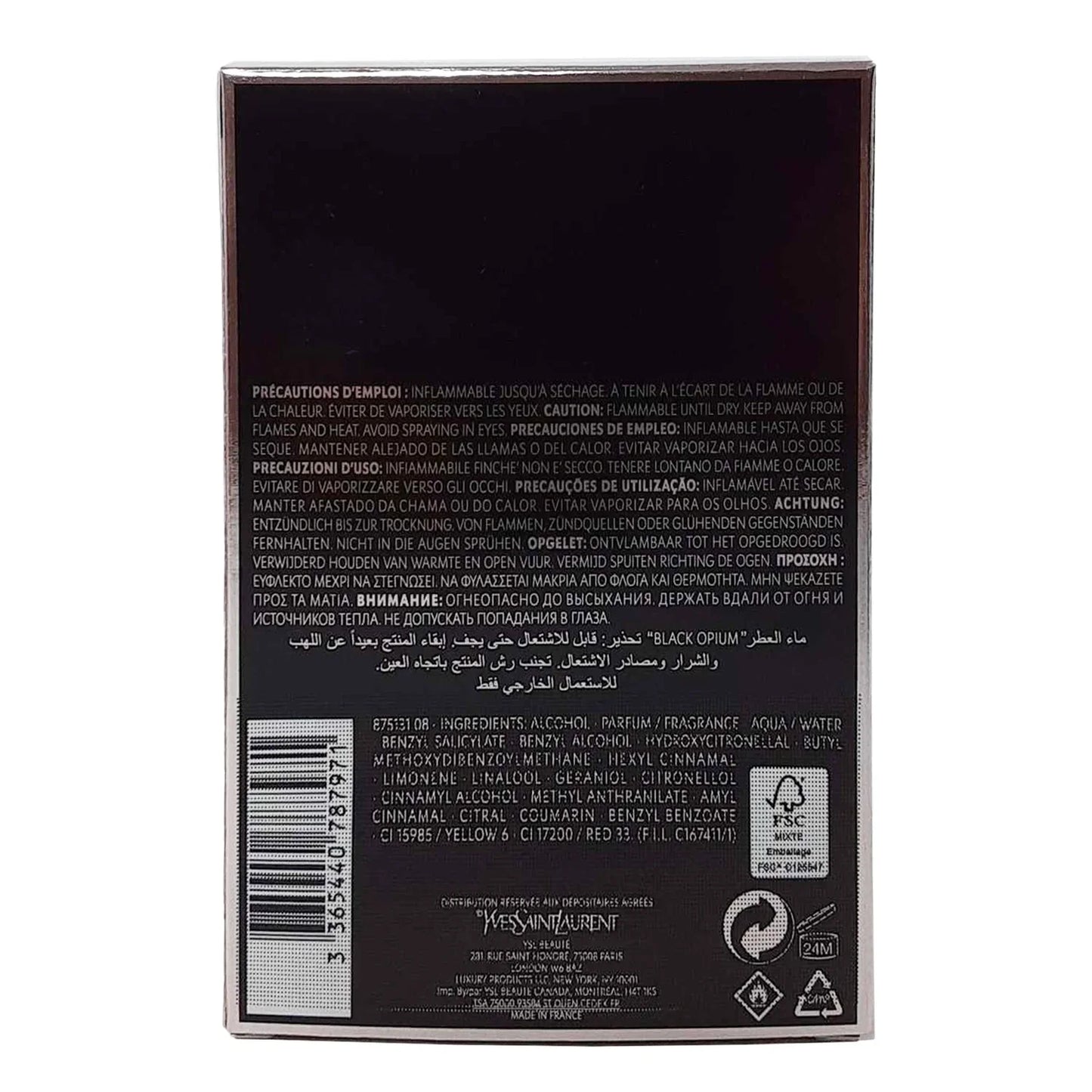 Black Opium by Yves Saint Laurent Eau De Perfumes Spray 3 oz for Female