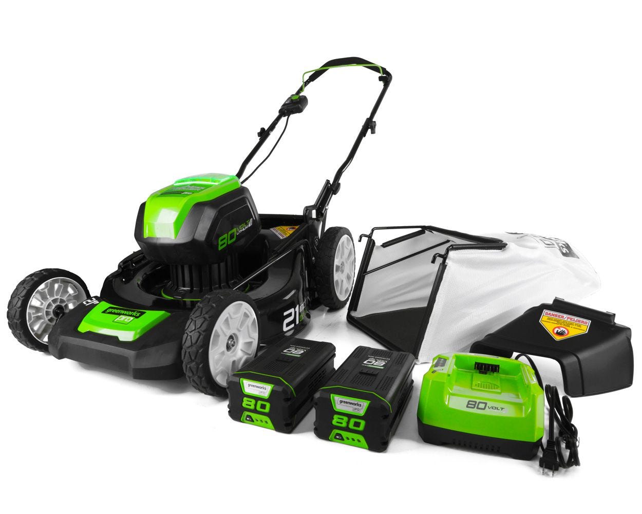 Pro 80V 21" Brushless Push Lawn Mower w/ (2) 2.0Ah Batteries & Rapid Charger