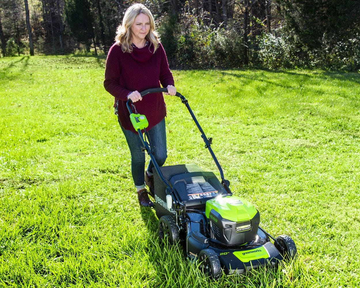 40V 20" Cordless Battery Push Lawn Mower: 5.0 Ah Battery and Charger, LM2034