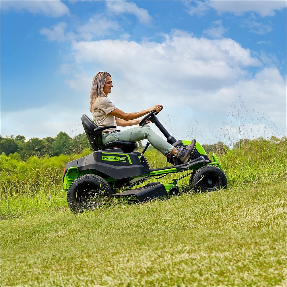 80V 42" Cordless Battery CrossoverT Riding Lawn Mower: (6) 4.0 Ah Batteries and (3) Dual-Port Turbo Chargers