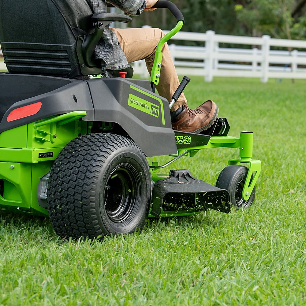 REFURBISHED 80V 42" Cordless Battery CrossoverZ Zero Turn Lawn Mower w/ Six (6) 5.0Ah Batteries and Three (3) Dual Port Turbo Chargers, CRZ4281