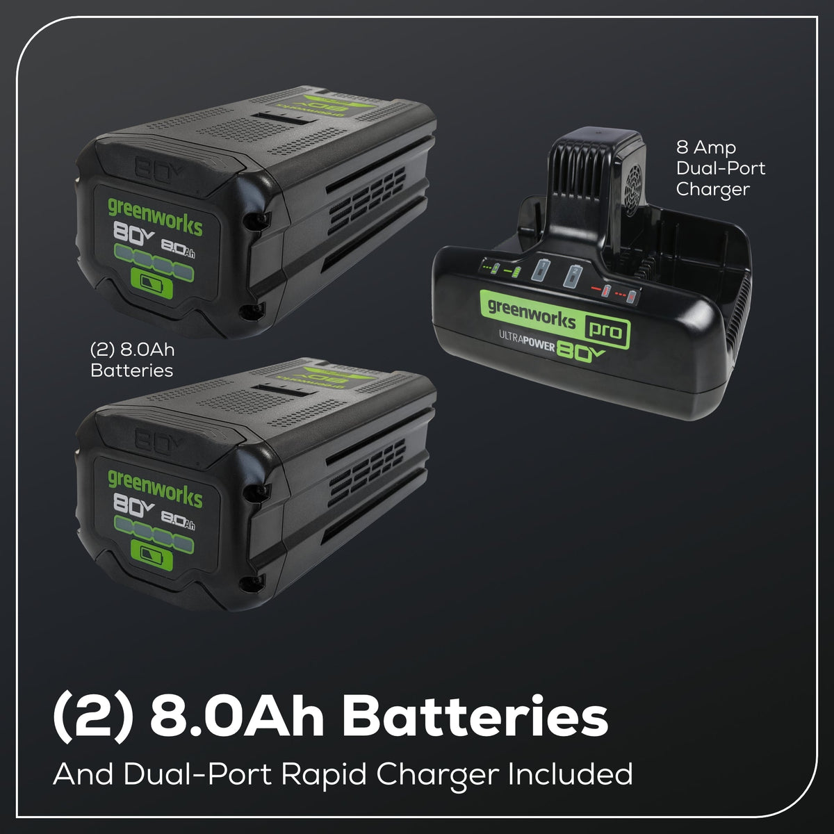 80V STEALTH Series Electric Mini-Bike: (2) 8.0 Ah Batteries and Dual-Port Rapid Charger