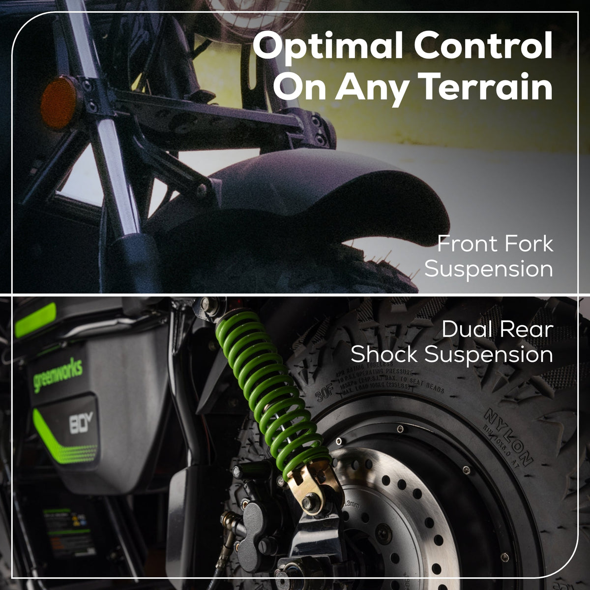 80V STEALTH Series Electric Mini-Bike: (2) 8.0 Ah Batteries and Dual-Port Rapid Charger