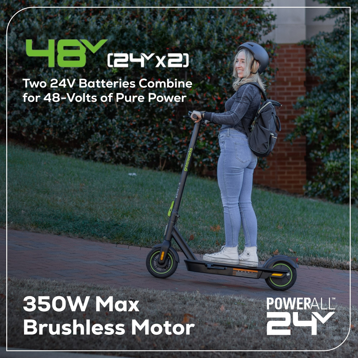 48V (24V x 2) STEALTH Series Electric Scooter: (4)4.0 Ah Batteries and Dual-Port Charger