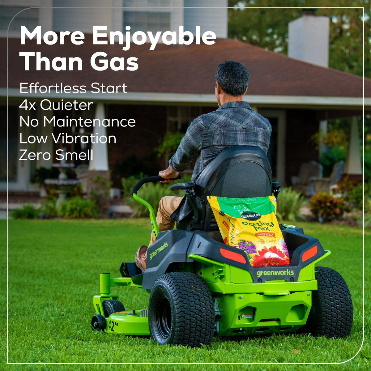 RENEWED 80V 42" Cordless Battery CrossoverZ Zero Turn Lawn Mower, (4) 5Ah Batteries and (3) Dual-Port Chargers, CRZ4282