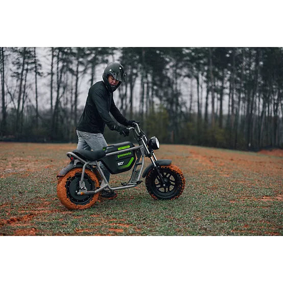 60V STEALTH Series Electric Mini-Bike: (1) 8.0 Ah Batteries and Charger
