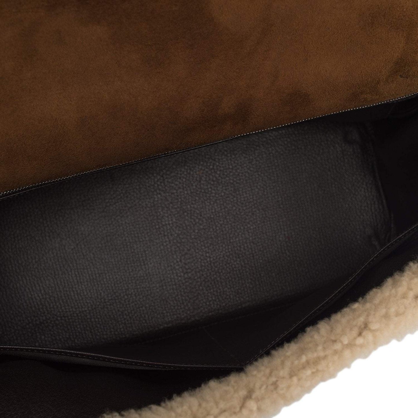 Hermes Teddy Shearling Kelly 35cm Palladium Hardware