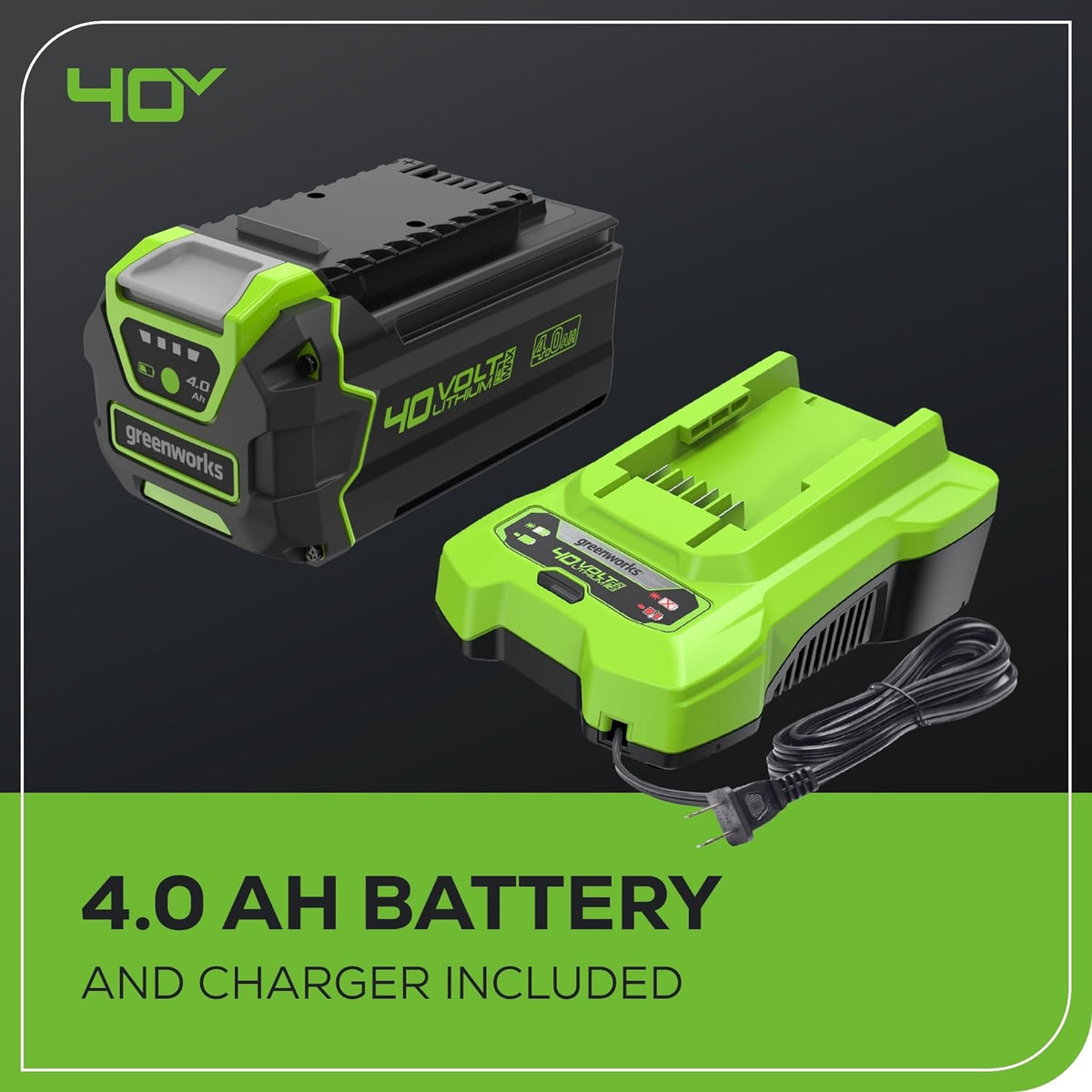 OPEN BOX 40V 16" Cordless Battery Push Lawn Mower: 4.0 Ah Battery and Charger, LM1604