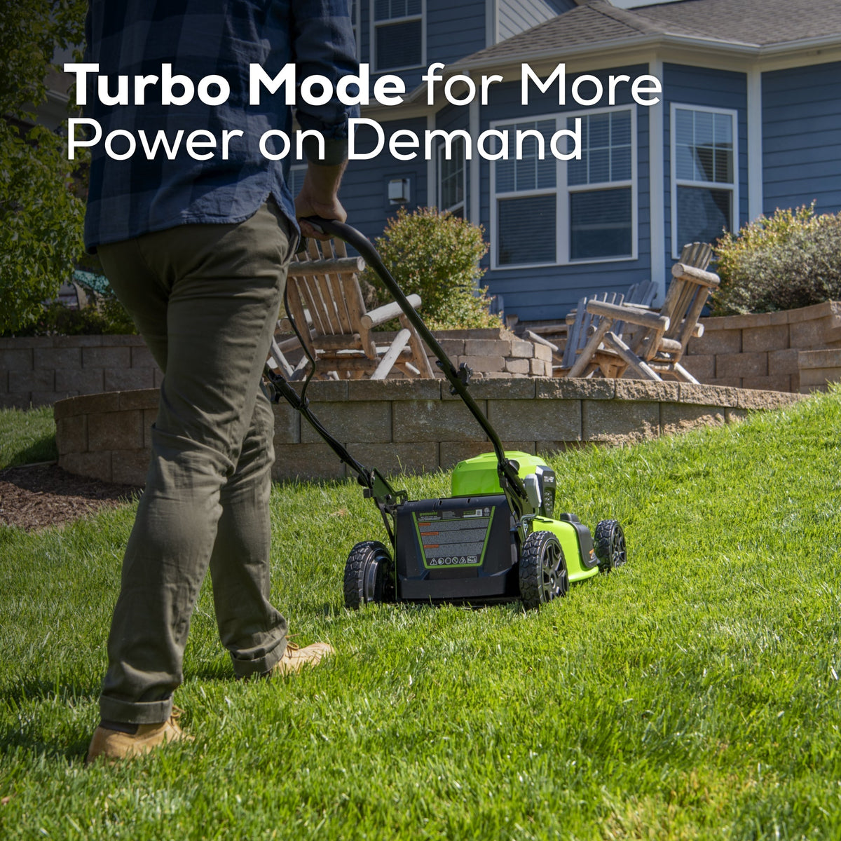 48V (24V x 2) 20" BL Cordless Battery 4-in-1 Push Mower: (4) 4.0Ah Batteries, (1) 4A Dual Port Fast Charger, (1) 20" Hi Lift Blade, LM2002