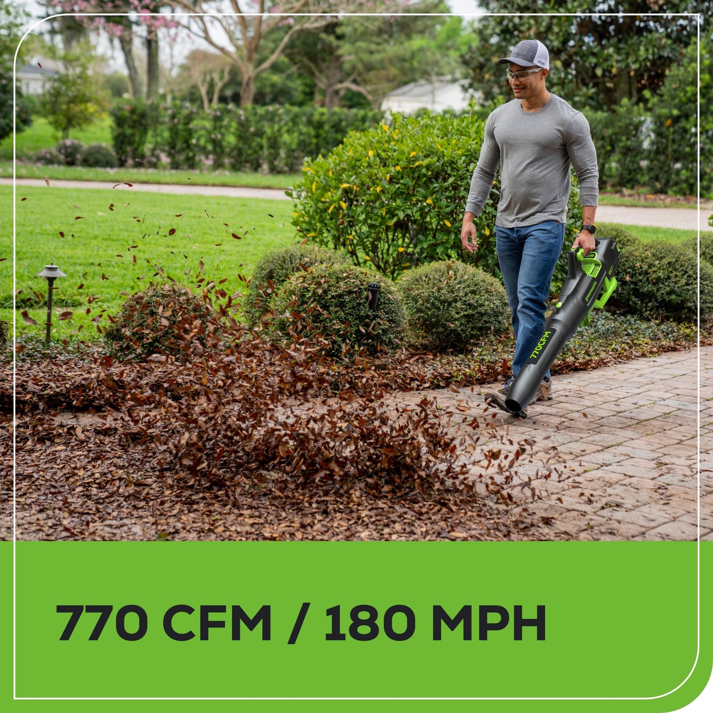 80V 770CFM Cordless Battery Blower, 4Ah Battery and Charger