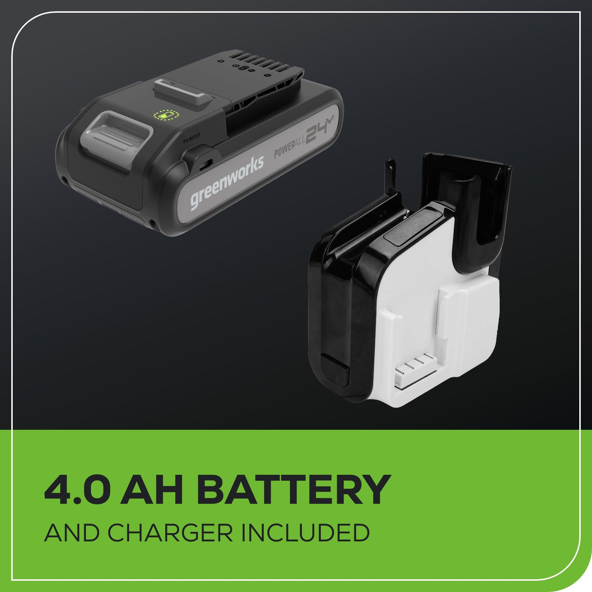 24V Cordless Battery Stick Vacuum & Stand : 4.0 Ah USB-C Battery and Charger