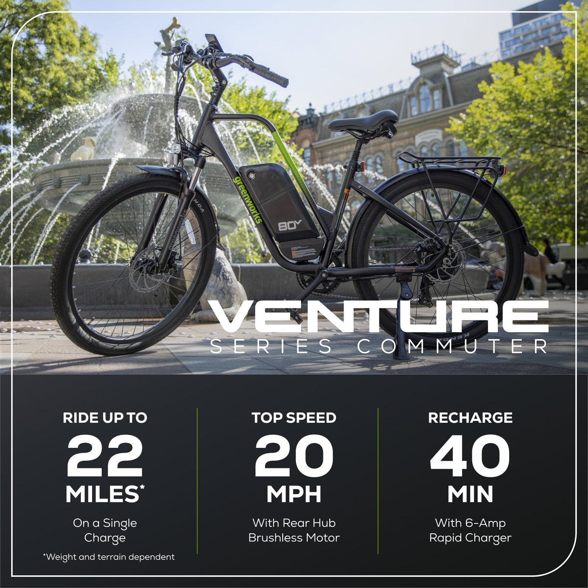 80V VENTURE Series 27.5" Electric Commuter Bike (Tool Only)