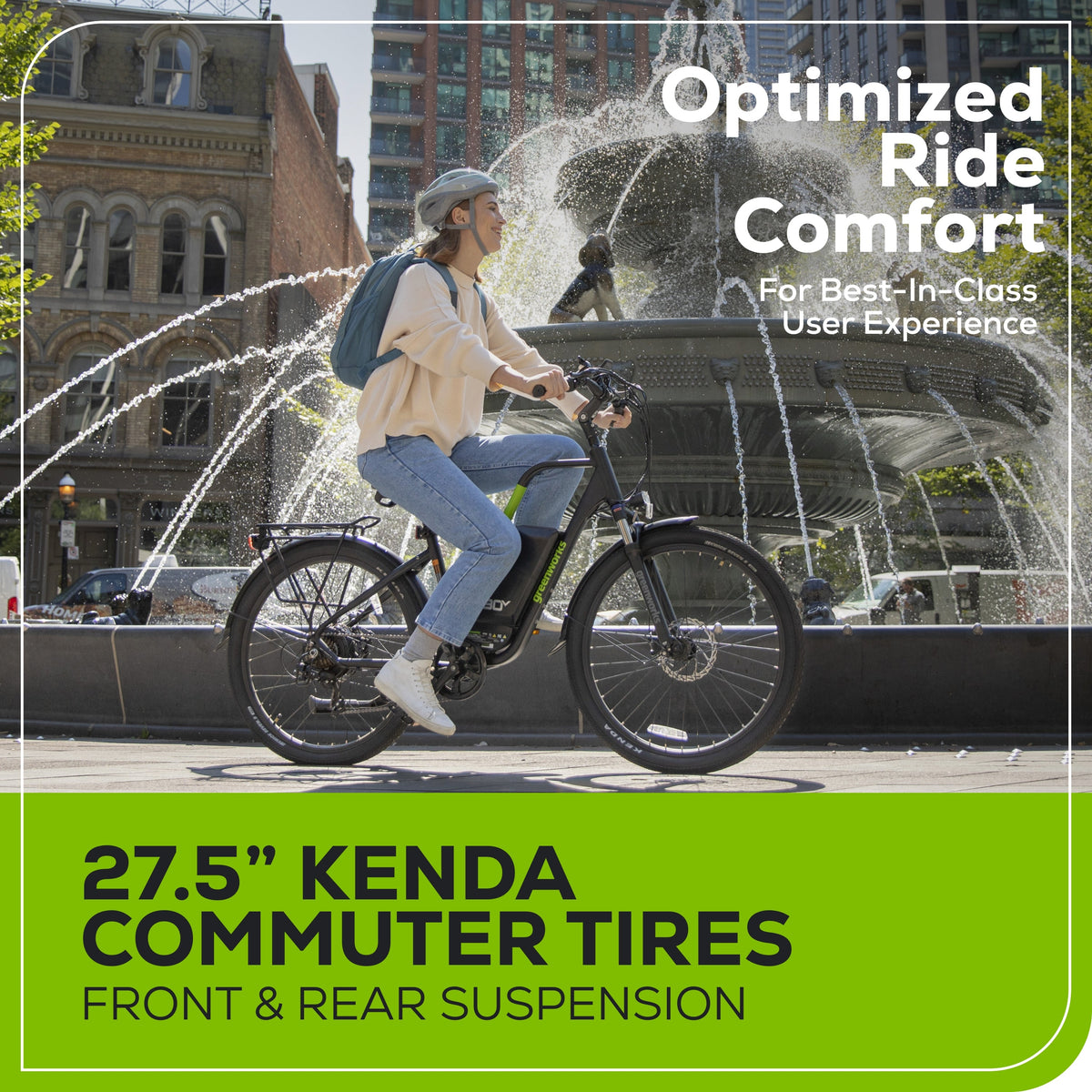60V VENTURE Series 27.5" Electric Commuter Bike, 5Ah Battery and Charger