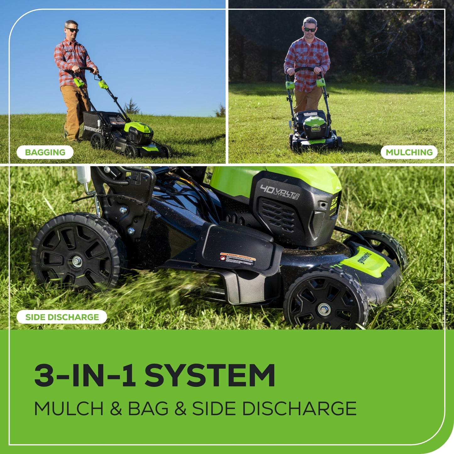 40V 21" Cordless Battery Self-Propelled Lawn Mower: 5.0Ah Battery & Charger, LM2104S
