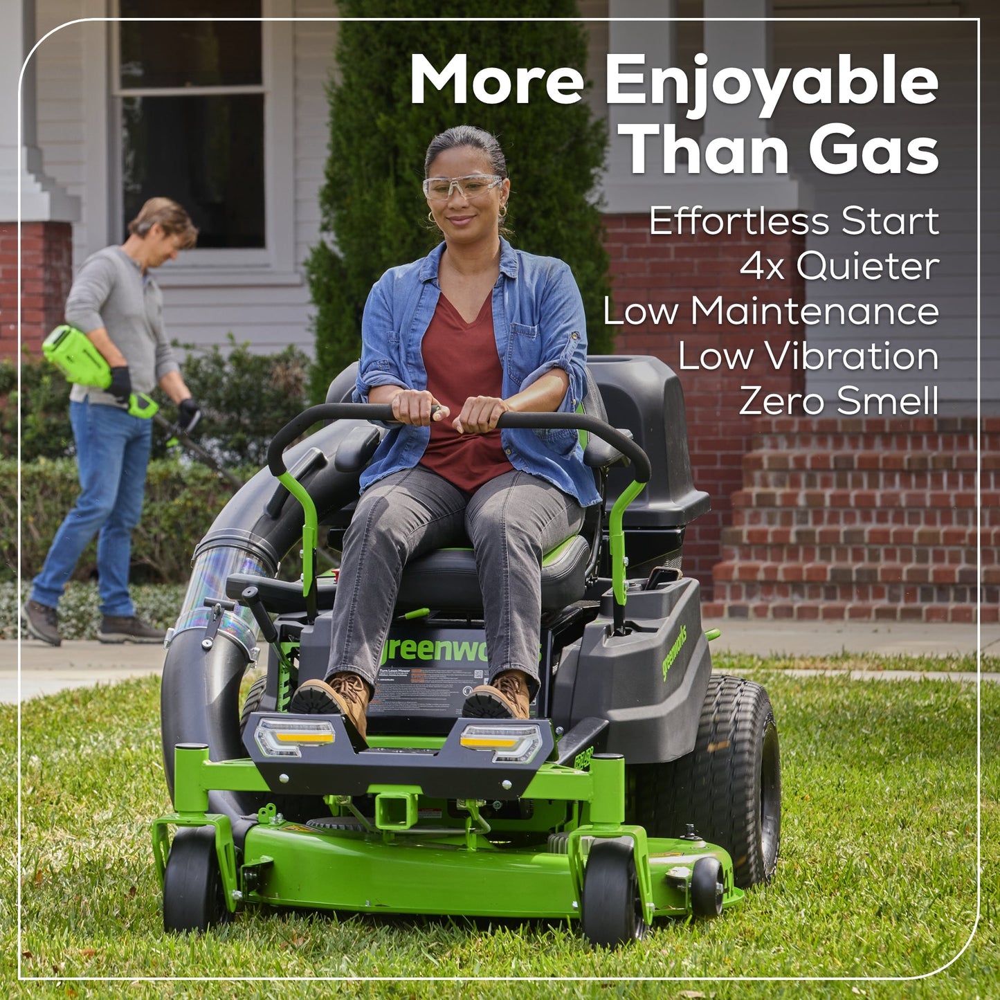 RENEWED 60V 42" Electric CrossoverZ Zero Turn Mower with (6) 8 Ah Batteries and (3) Dual-Port Turbo Chargers, CRZ4261
