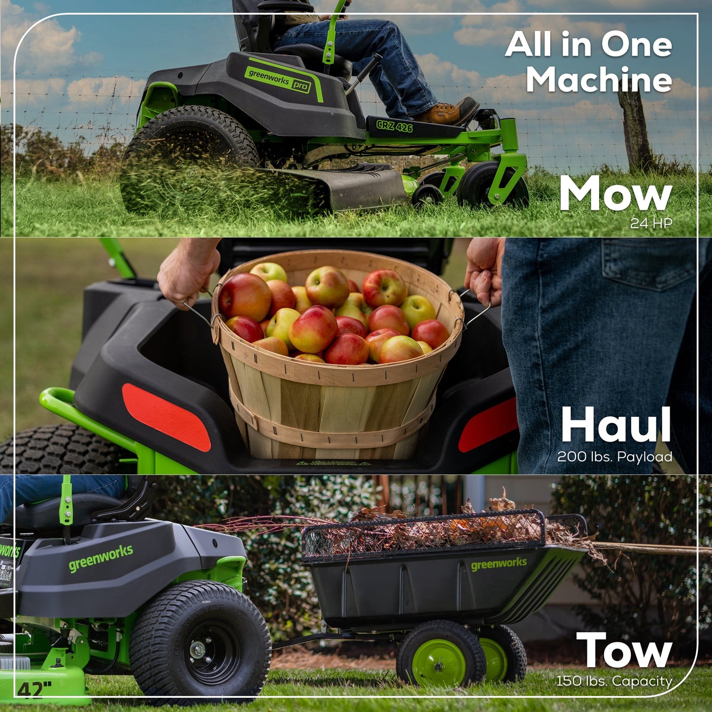 RENEWED 60V 42" Electric CrossoverZ Zero Turn Mower with (6) 8 Ah Batteries and (3) Dual-Port Turbo Chargers, CRZ4261