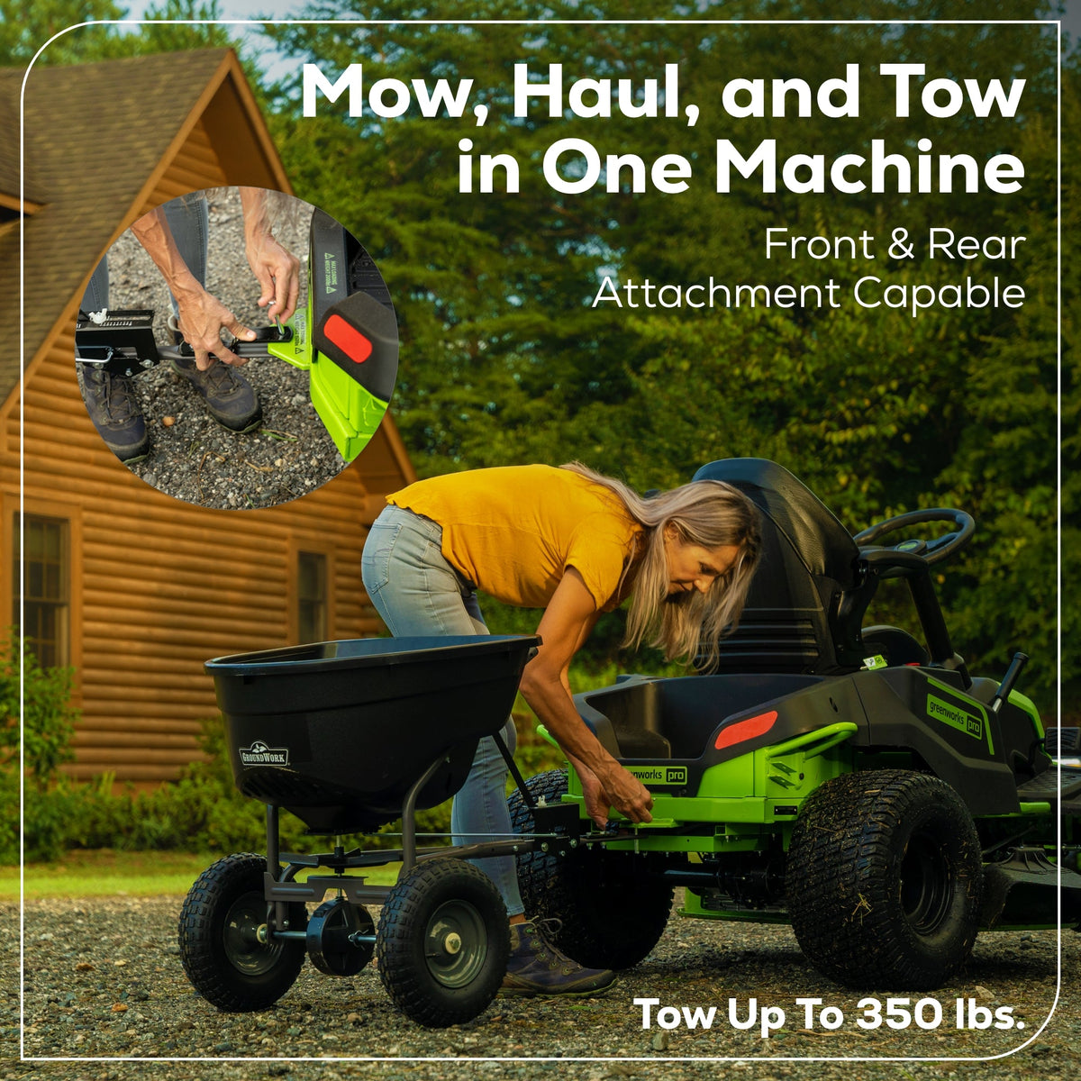 RENEWED 60V 42" Cordless Battery CrossoverT Riding Lawn Mower, (4) 8.0 Ah Batteries and (2) Dual-Port Turbo Chargers, CRT4262