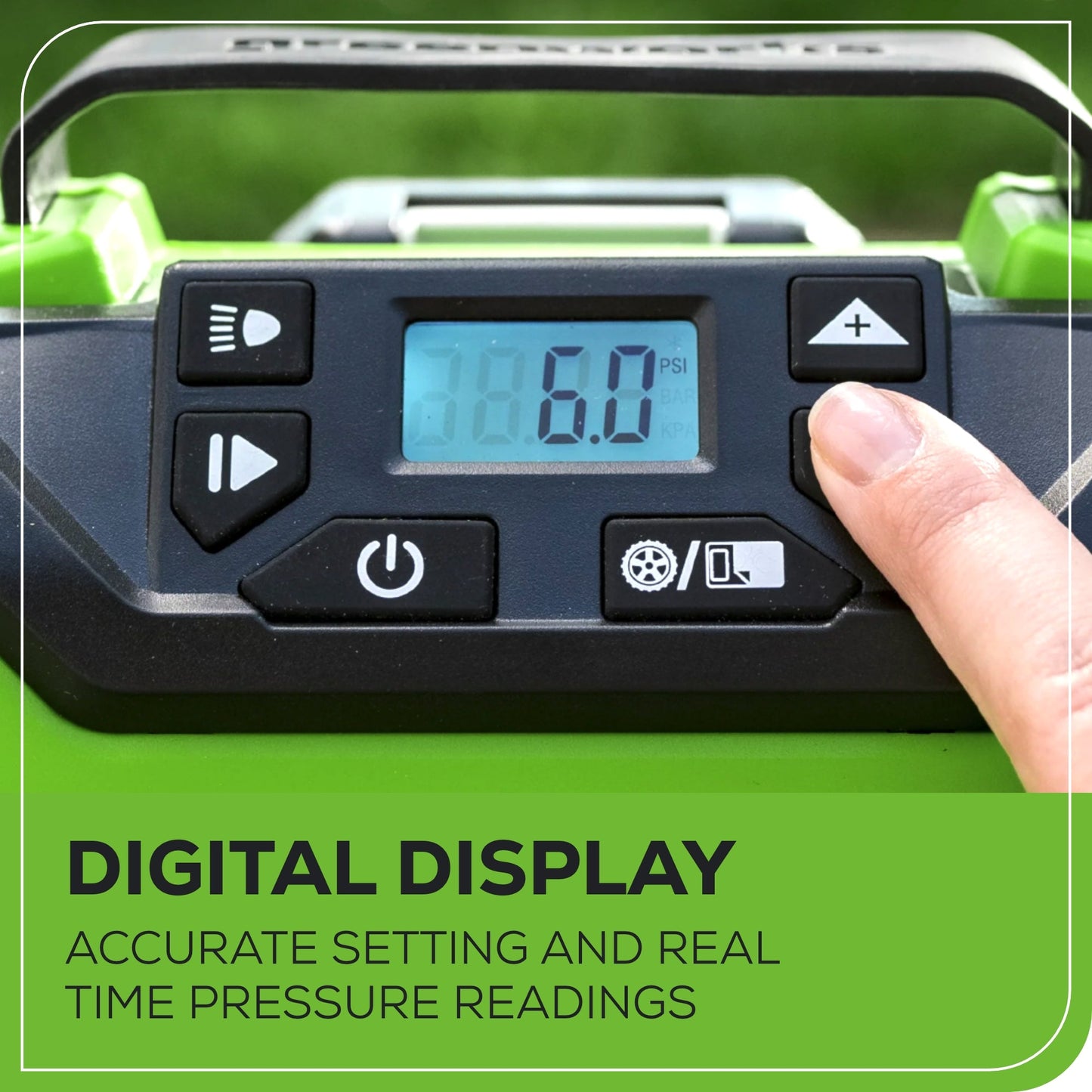 24V Cordless Battery Inflator: 2.0 Ah Battery and Charger