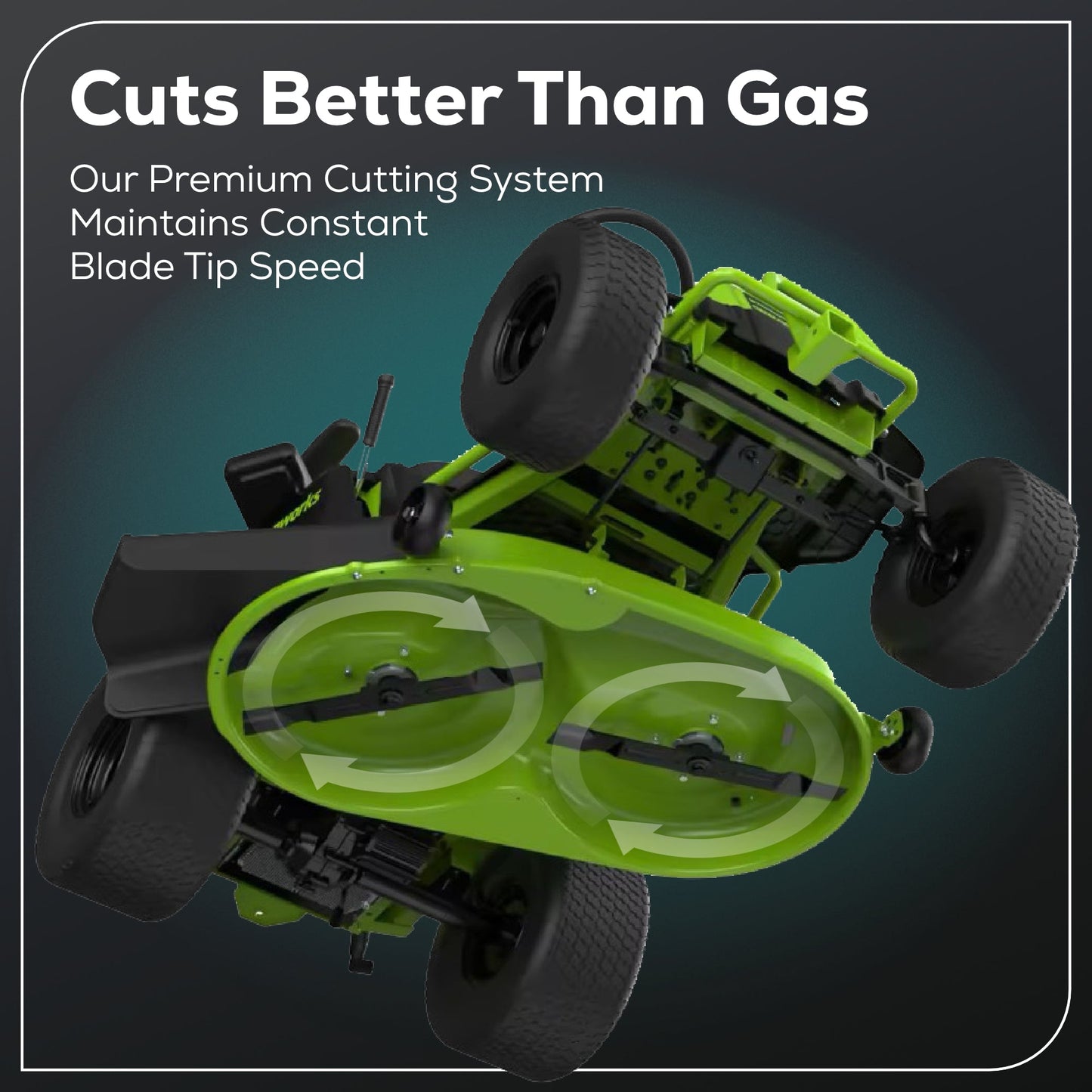 RENEWED 60V 42" Cordless Battery CrossoverT Riding Lawn Mower, (4) 8.0 Ah Batteries and (2) Dual-Port Turbo Chargers, CRT4262