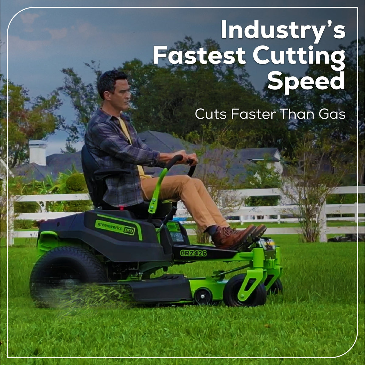 RENEWED 60V 42" Electric CrossoverZ Zero Turn Mower with (6) 8 Ah Batteries and (3) Dual-Port Turbo Chargers, CRZ4261