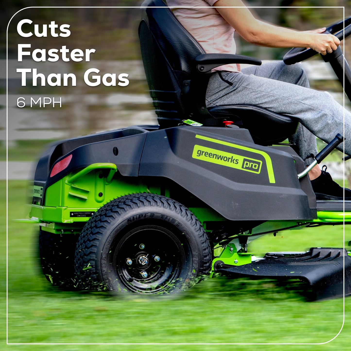 RENEWED 60V 42" Cordless Battery CrossoverT Riding Lawn Mower, (4) 8.0 Ah Batteries and (2) Dual-Port Turbo Chargers, CRT4262