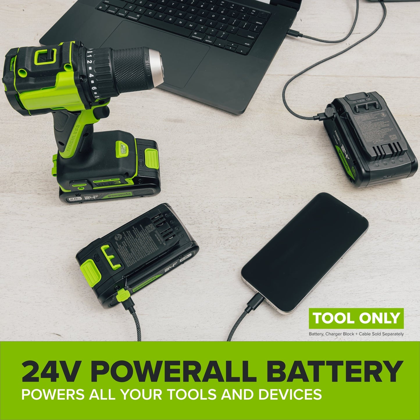 24V 10" Cordless Battery Buffer and Polisher (Tool Only)