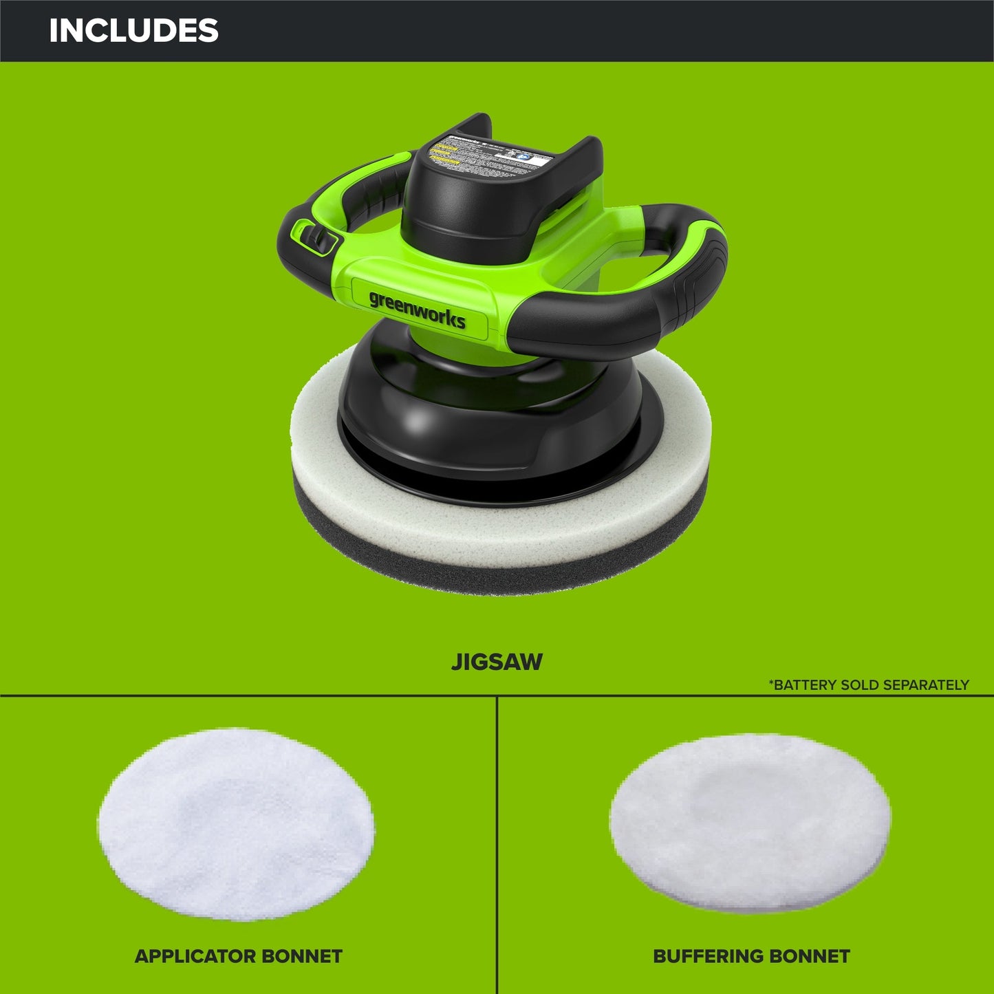 24V 10" Cordless Battery Buffer and Polisher (Tool Only)