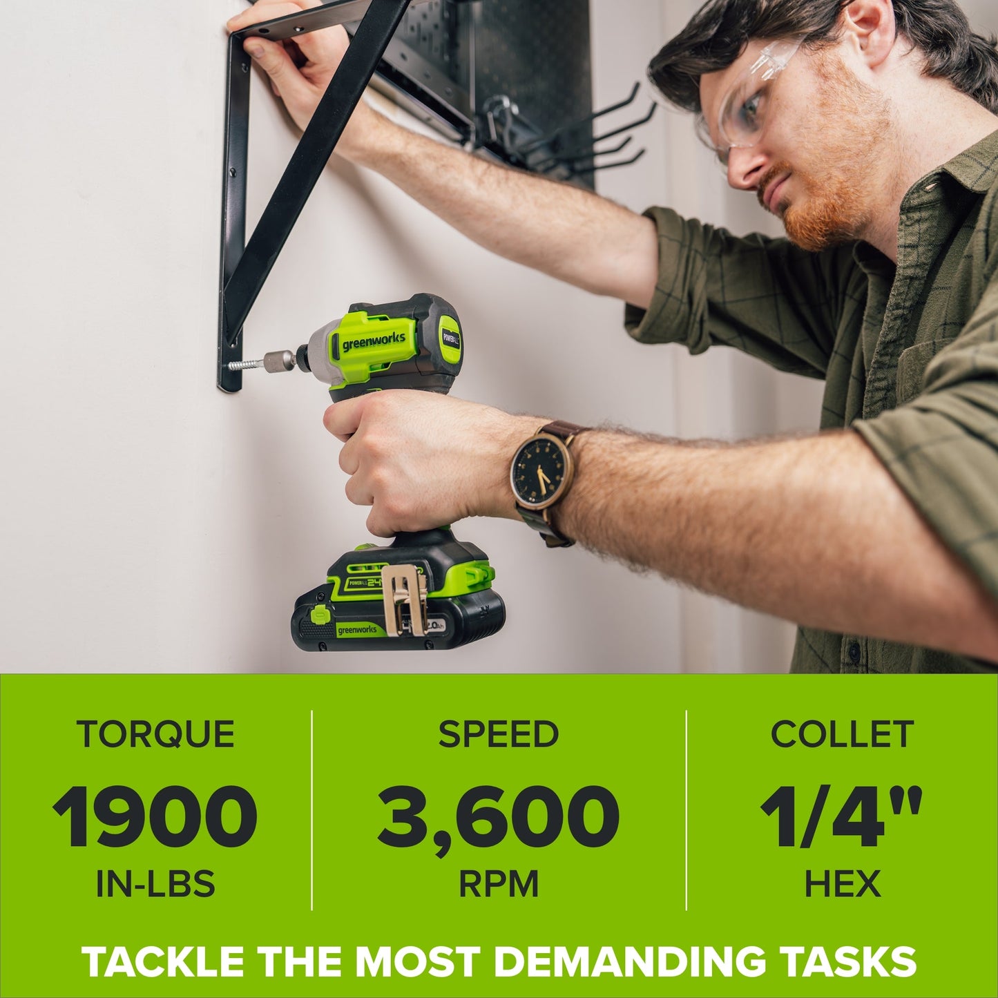 24V PowerAll Brushless 5-Tool Combo Kit: (2) 2.0 Ah USB-C Batteries, 30W USB-C Charger Block, and 3' 100W USB-C Cable