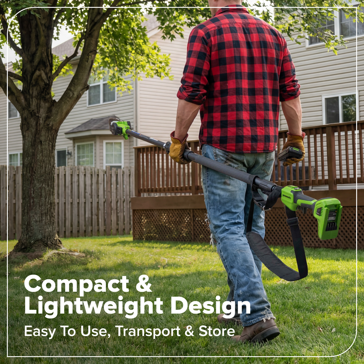 24V Brushless 8" Telescoping Pole Saw & 20" Pole Hedge Combo Kit: (1) 3.0 Ah Type-C Battery & 65W Charger with 3.3-Ft. Cable