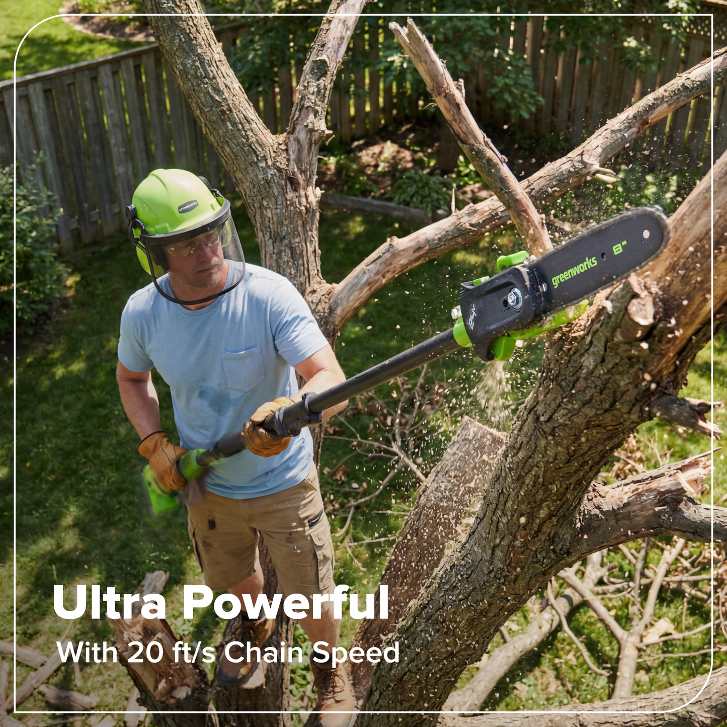 24V Brushless 8" Telescoping Pole Saw & 20" Pole Hedge Combo Kit: (1) 3.0 Ah Type-C Battery & 65W Charger with 3.3-Ft. Cable