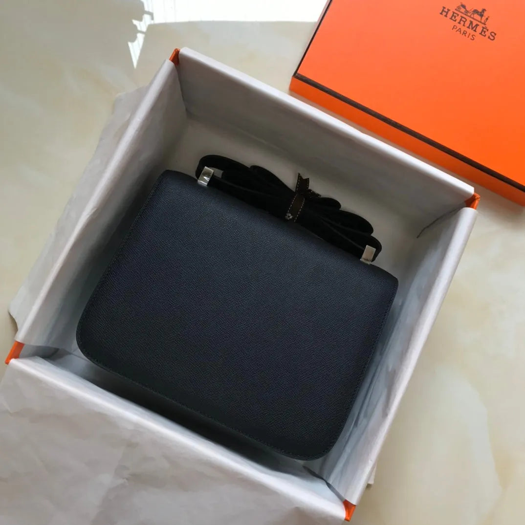 constance 18 black epsom silver hardware