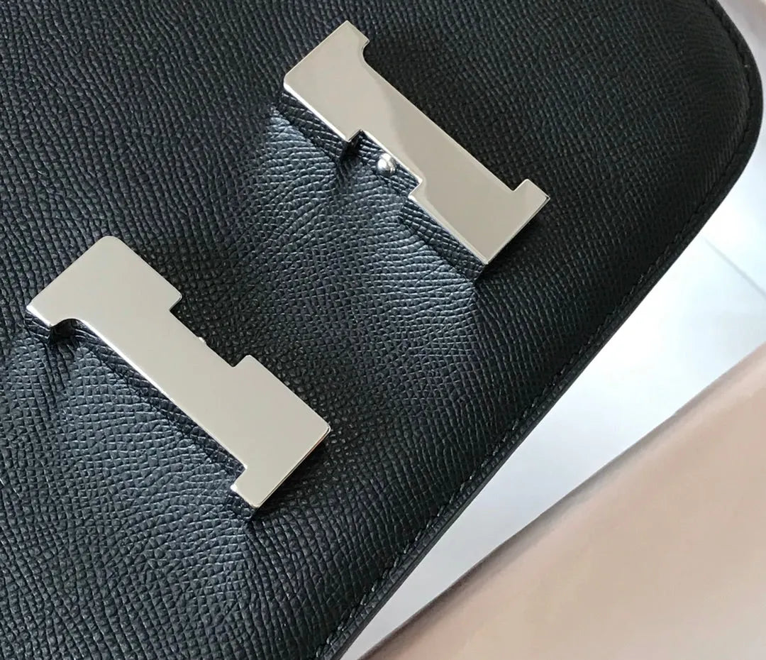 constance 18 black epsom silver hardware