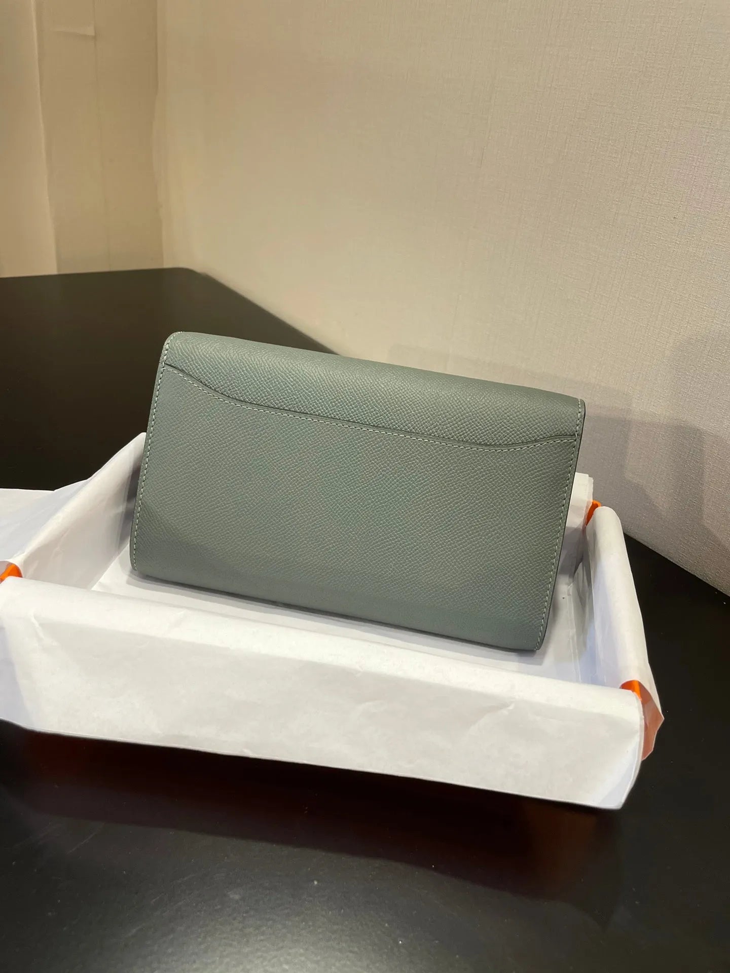 Constance To Go 20.5 Almond Green Epsom Silver Hardware