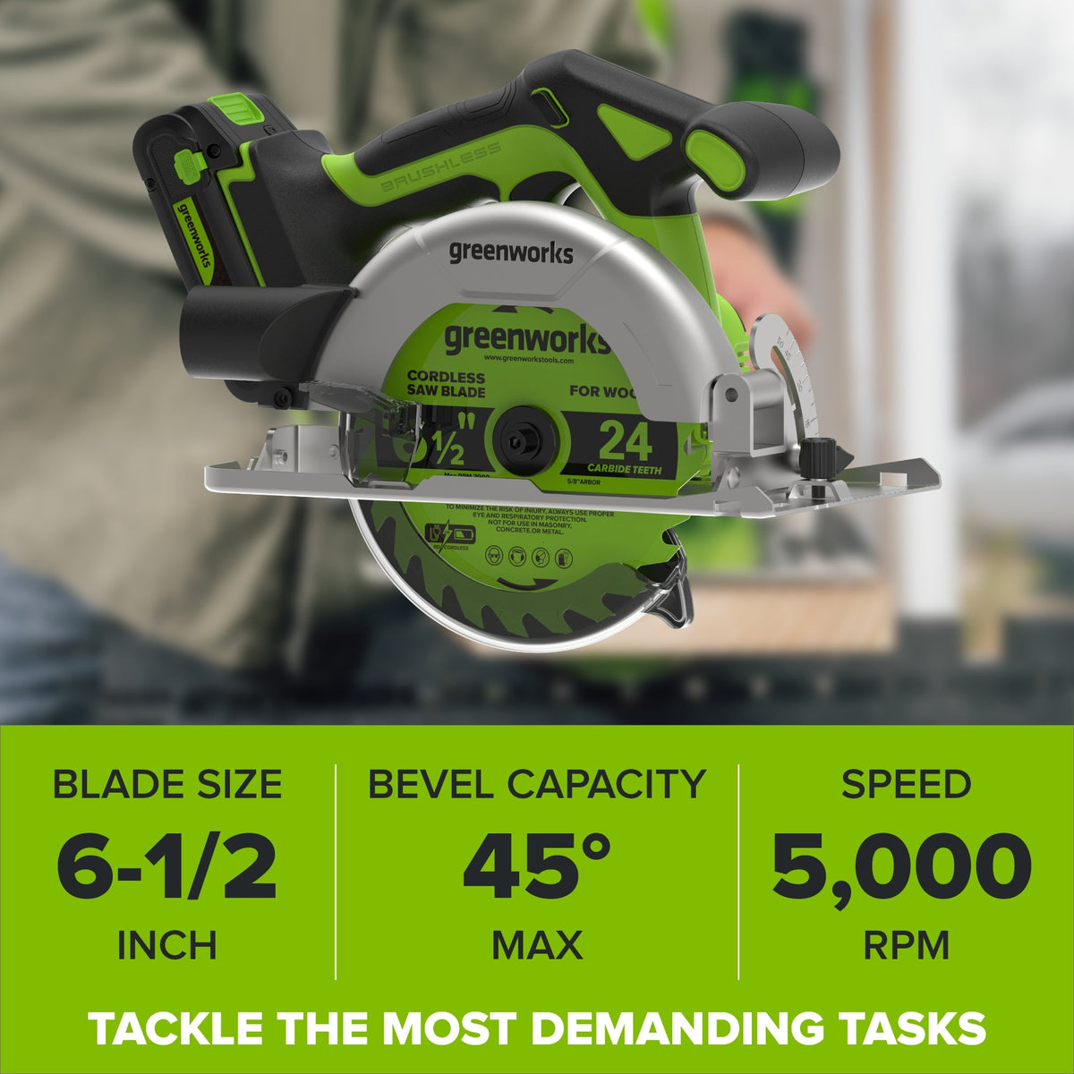 24V PowerAll 3/8" Drill Driver (280 in-lbs) & 6-1/2" Circular Saw (5000 RPM) Combo Kit: (1) 2.0Ah USB-C Battery, (1) 30W USB-C Charger, (1) 3' 100W USB-C Cable