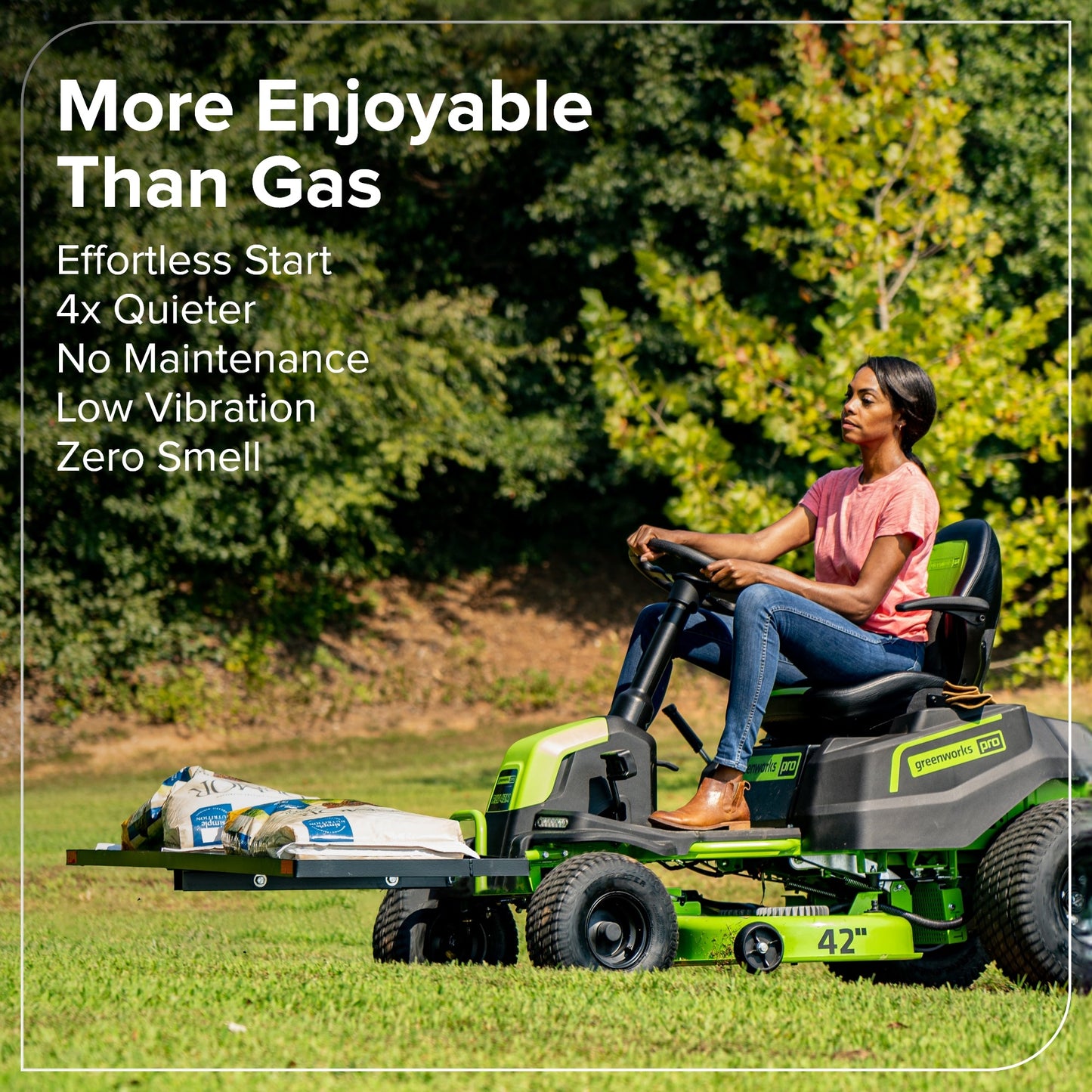 82V 42" CrossoverT Riding Lawn Tractor: (4) 82V 6.0 Ah Batteries and (1) 600W Turbo Wall Charger, CRT4282