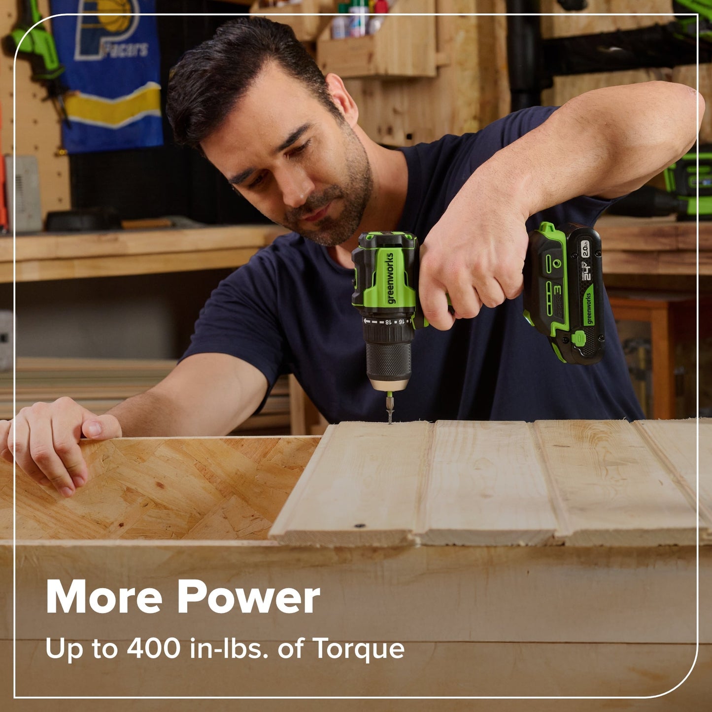 24V 1/2" 400 in/lbs Drill Driver: 2.0 Ah USB-C Battery, 30W Fast Charger and 20-PC Bit Accessory Kit