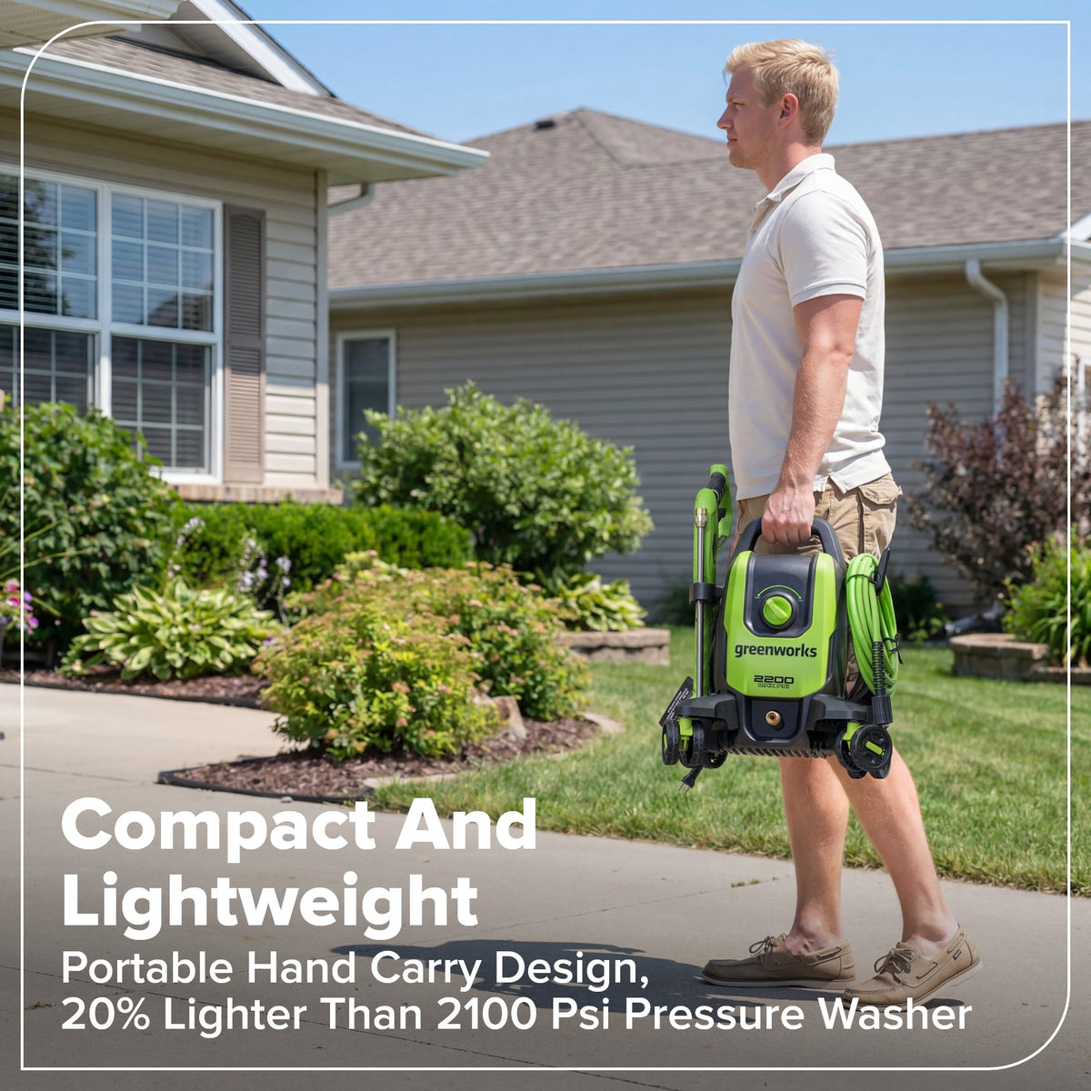 2200-PSI 1.2 GPM Four-Weel Electric Pressure Washer with 5 Nozzles & Detergent Tank