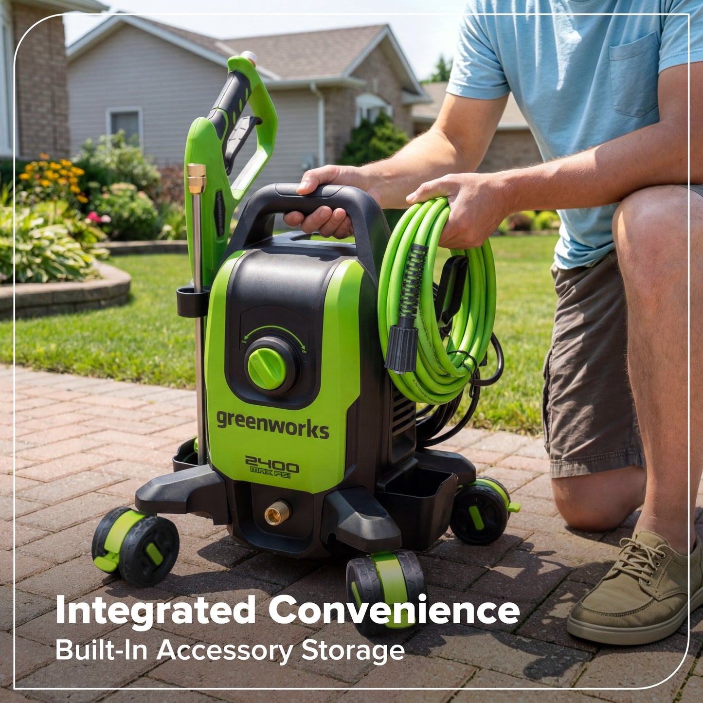 2400-PSI Brushless 1.2 GPM Four-Weel Electric Pressure Washer