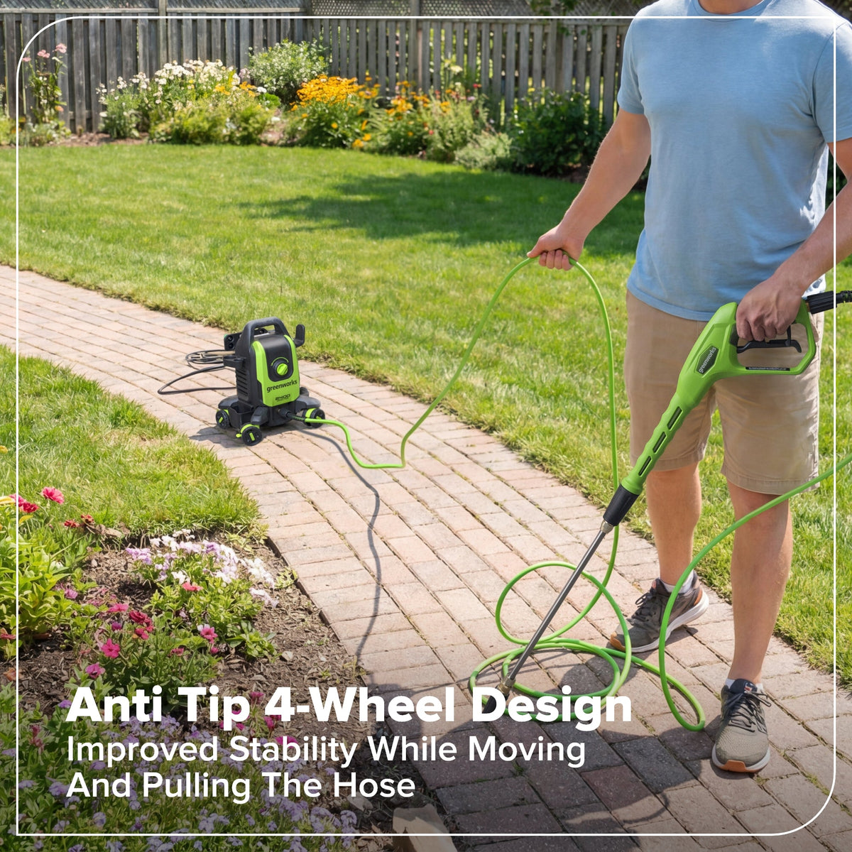 2400-PSI Brushless 1.2 GPM Four-Weel Electric Pressure Washer