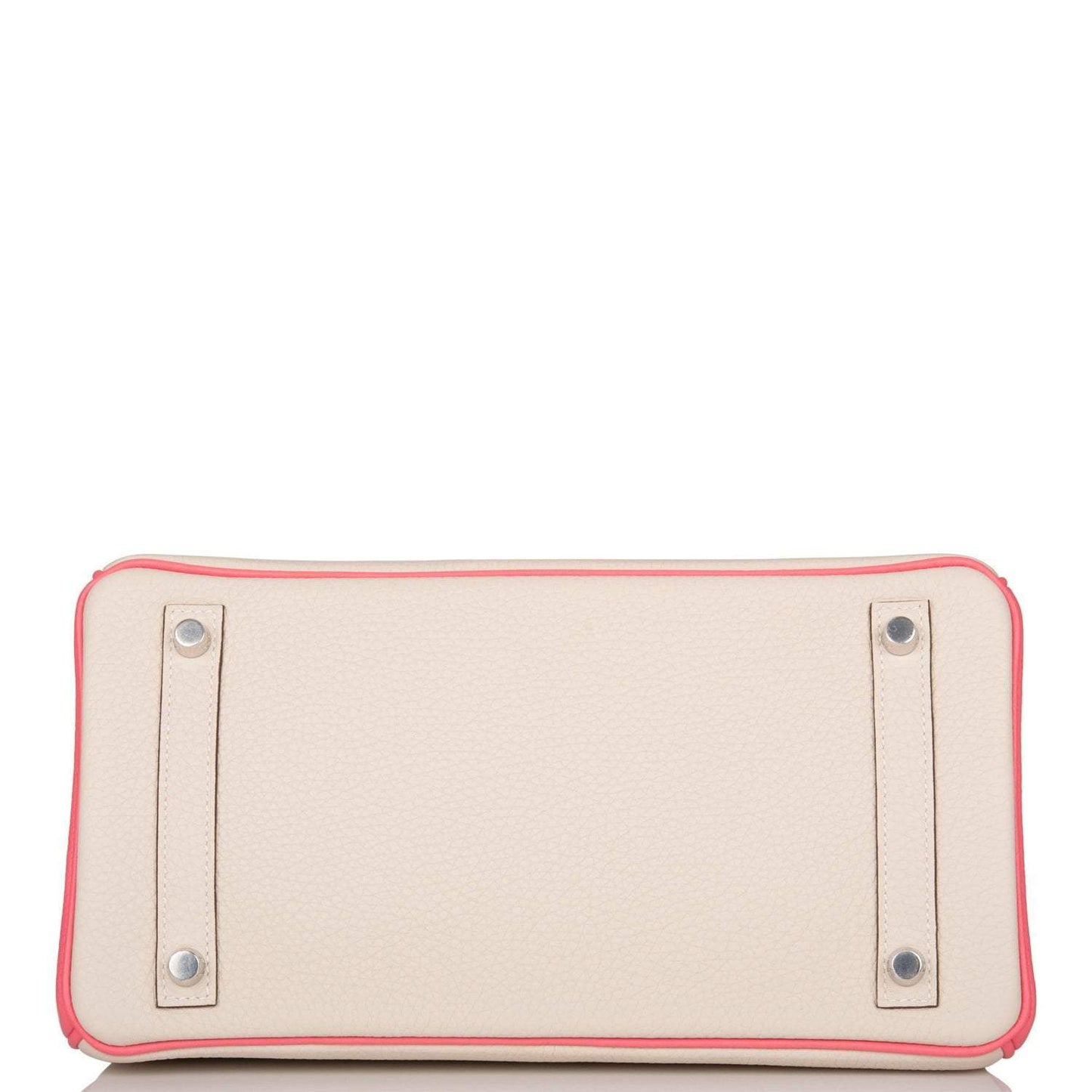 Hermes Birkin 30cm Bi-Color Craie and Rose Lipstick Clemence  Palladium Hardware