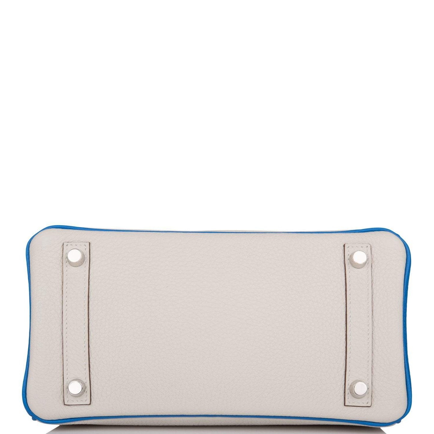 Hermes Birkin 25 Gris Mouette and Mykonos Clemence Brushed Palladium Hardware