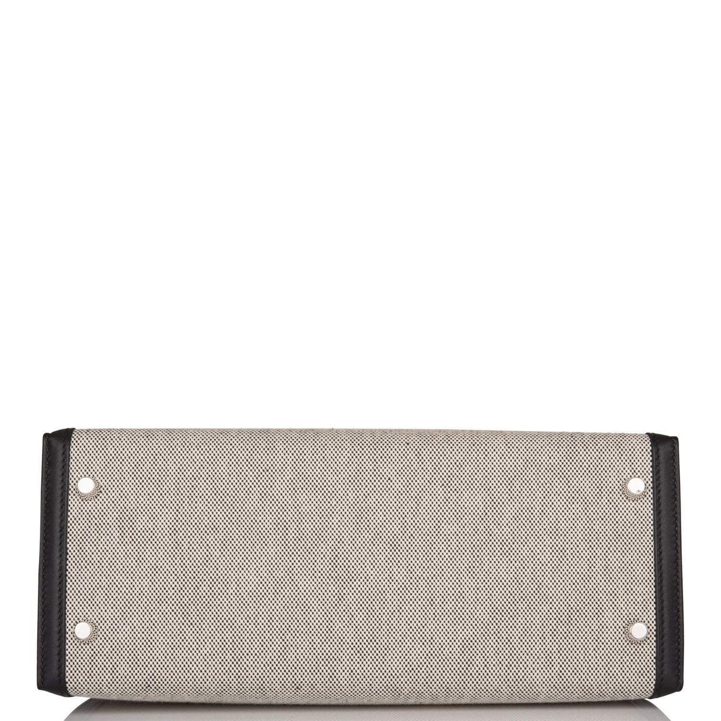 Hermes Kelly Sellier 28 Black Toile and Swift Sellier Palladium Hardware