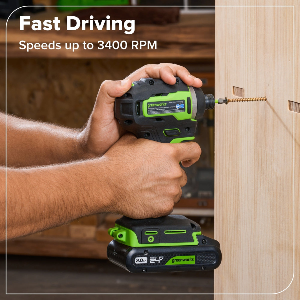 24V 1/4" 1950 in/lbs Brushless Impact Driver Premium Kit: (1) 2.0 Ah Battery, (1) 30W Charger & Cable and 23-piece Accessory Sets